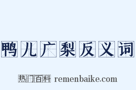 鸭儿广梨反义词是什么意思的图片